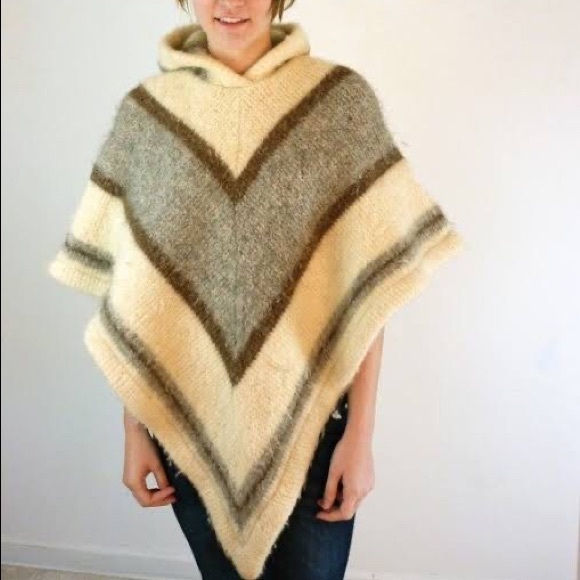 Icewool Vintage 100% Arctic Sheep Wool Poncho Med - Picture 2 of 8